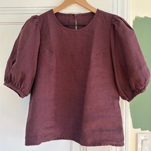 notPERFECTLINEN Plum Blouse